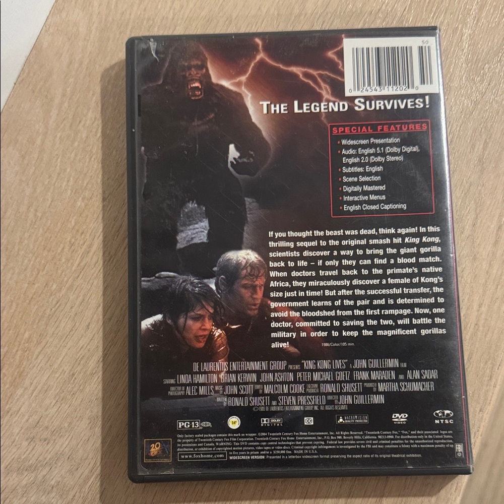 King Kong Lives DVD - Picture 2 of 5